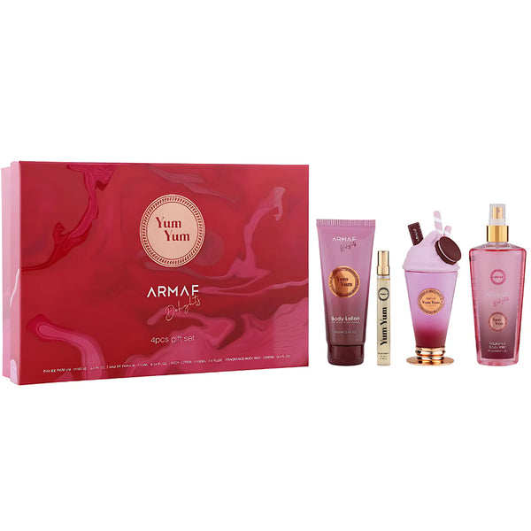 ARMAF SET DELIGHTS YUM YUM 3.4 EDP/10 ML TRAVEL SPRAY / 3.4 BL / 8.4 BODY MIST WOMEN