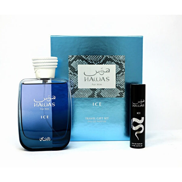 RASASI HAWAS ICE 2PC SET 3.4OZ EDP + 8ML EDP MINI
